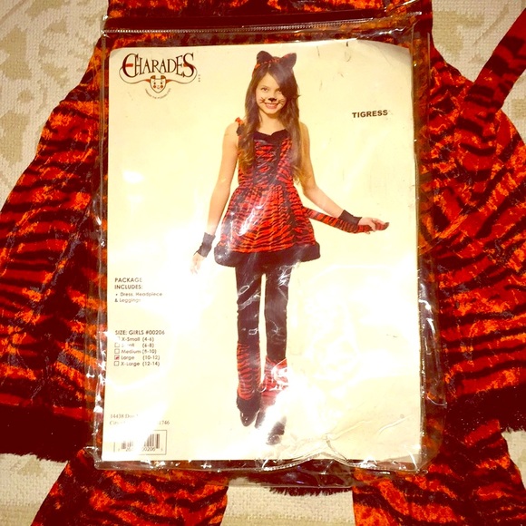 🎃👻 TIGRESS GIRL HALLOWEEN Costume-Large-10/12 - Picture 1 of 3